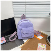 Mochila De terciopelo de pana para mujer, bolso escolar de versión coreana, sencillo, informal, pequeño, 2024 - details 36