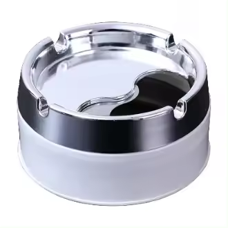 Cenicero de acero inoxidable para exteriores con tapa giratoria a prueba de viento para oficina, jardín, paquete de dos - 1