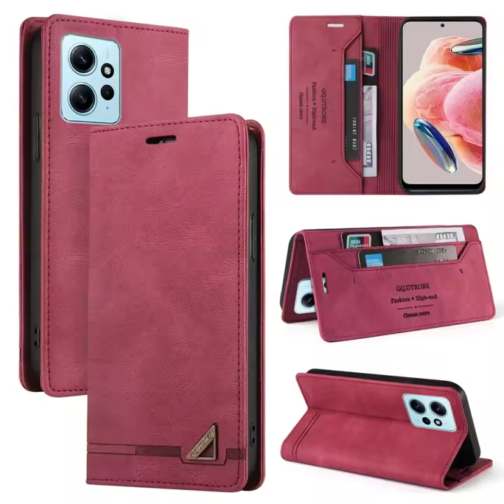 Funda de cuero con titular y cartera magnética para Xiaomi Redmi Funda segura anti-robo con estilo brush - 1