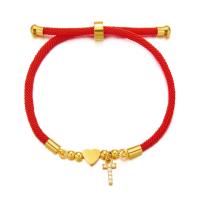 Pulsera de Corazón Inicial A-Z de Acero Inoxidable Color Oro Joyería de Encanto de Cuerda Ajustable de Rojo de la Suerte para Mujeres Regalo de Joyería - details 23