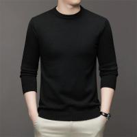 Suéter de color sólido de manga larga con cuello redondo para hombre de 7 colores Top suave, cálido y cómodo con - details 8