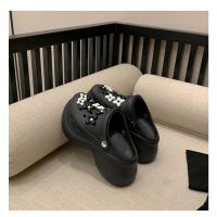 Zapatos con agujeros de suela gruesa, zapatos de cabeza de bolsa de desgaste exterior de suela blanda de EVA para mujer, zapatillas geniales - details 35