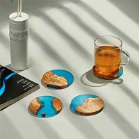 Posavasos de madera con resina epoxi, posavasos de Bar para bebidas, posavasos modernos para Bar, cocina, hogar y apartamento, paquete de 4 - details 3
