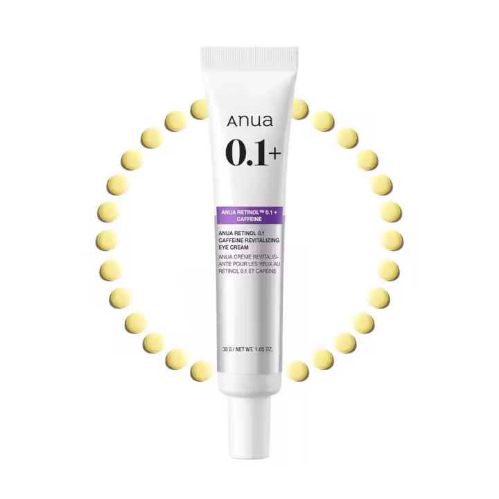 Anua 0.1 Crema revitalizante con cafeína, bajo hidratación, contorno luminoso, niacinamida, rostro con retinol, crema de noche para el cuidado de los ojos, - 1