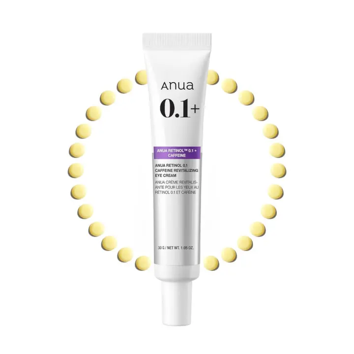 Anua 0.1 Crema revitalizante con cafeína, bajo hidratación, contorno luminoso, niacinamida, rostro con retinol, crema de noche para el cuidado de los ojos, - 1