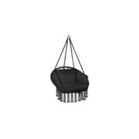 Columpio Jardín Exterior, Silla Colgante con Cojín Extra Grueso, Sillón Columpio con Estructura de Acero y 4 Patas en Base, Hamaca Colgante Interior/Exterior, Plegable, Capacidad 160Kg - Negro - details 5