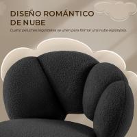 Silla de Escritorio Ergonómica Diseño Nube en Tejido Bouclé Altura Ajustable Ruedas Giratorias - details 23