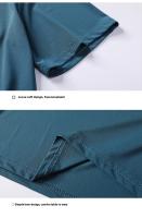 Conjunto casual de talla grande para hombre de pantalones de seda helada con camiseta holgada de manga corta, alta elasticidad, drapeado, conjunto deportivo de secado rápido, tres rayas clásicas, 8XL. - details 19