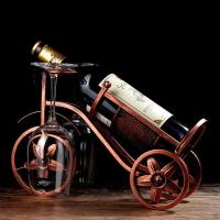Estante de exhibición de botellas de vino para bicicleta, soporte de copa de vino Retro, decoraciones de mesa de comedor de Bar, organizador de vino, carro creativo - details 2