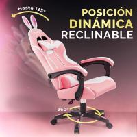 Silla de Juegos Profesional con Masajeador Ergonómica de Oficina con Altura Ajustable y Respaldar Rebotable - details 48