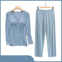 Conjunto de ropa de lactancia de maternidad fina para amamantar, pijama de posparto, otoño e invierno - details 6