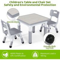 Grupo de Mesa Infantil en Altura Ajustable, Muebles de plástico para niños, Grupo de Asientos para niños y niñas a Partir de 2 años, (Amarillo, Mesa Cuadrada) - details 20