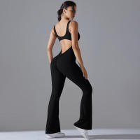 2025 Nueva Belleza ck Ropa de Entrenamiento Deportivo de Elevación de Melacotton de Una Pieza Pantalones Acampanados Yoga - details 11