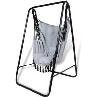 Silla Colgante con Soporte Columpio Interior Silla Hamaca Colgante con Conjines, Carga Máxima 100 kg, para Interior y Exterior Gris - details 0