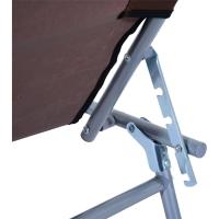 Silla de Jardín Plegable Reclinable, Desmontable, Ángulo Regulable, Respaldo Ajustable en 4 Niveles para Balcón, Piscina, Patio Marrón - details 1