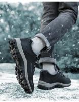 Zapatos de Senderismo Invierno para Hombres Botas Cálidas Exteriores para Acampar Antichoque Zapatillas de Escalada con Cordones - details 10