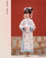 Ropa a cuadros para niños, Hanfu para niñas, traje fino de la dinastía Qing, estilo palaciego de primavera y otoño, chaleco, qipao, antiguo - details 3