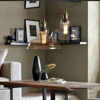 Lámpara de dormitorio moderna para Loft nórdico, luces colgantes clásicas de ámbar gris claro, accesorios de iluminación colgantes de cristal para comedor - details 2