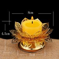 Candelabro de loto, lámpara de aceite de ghee, lámpara de mantequilla, vela de luz de té, soporte votivo, actividades de oro tibetano, decoración del Festival del hogar de oración - details 0