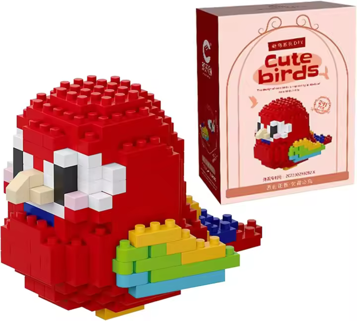 Conjunto de Mini bloques de construcción de loro para niños y adultos, animales bonitos, modelos (Mini loro, 241 piezas) - 1