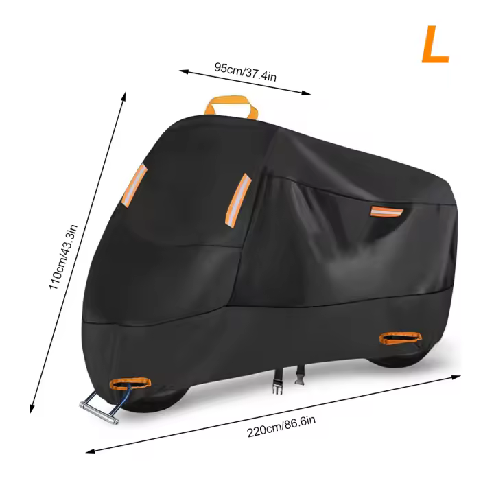 Cubierta de Moto Universal Impermeable 210D con Espesor de Tela Oxford Protección contra Polvo Lluvia Nieve Cubierta de Sol para Motocicleta con Protección UV - 1