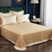 Juego de Ropa de Cama con Bordado de Jacquard Dorado Svetanya Funda de Edredón y Funda de Almohada para Cama Reina y Rey con Tela Elástica - details 1