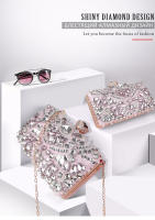 Bolso de mano con cadena y diamantes de imitación para mujer, Cartera de noche para boda y fiesta - details 1