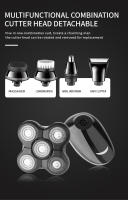 Kemei-Afeitadora eléctrica 5 en 1 para hombre, máquina de afeitar recargable, para cabeza calva, pulidora de pelo, recortadora flotante, 5 cabezales de cuchilla - details 7