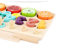 Juguete de Madera de Fruta Cortada Tablero 3-en-1 para Aprendizaje Inicial - details 3