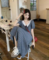 Vestido de Encaje de Alta Gama con Mangas Cortas Estilo Hepburn para Mujeres - details 11