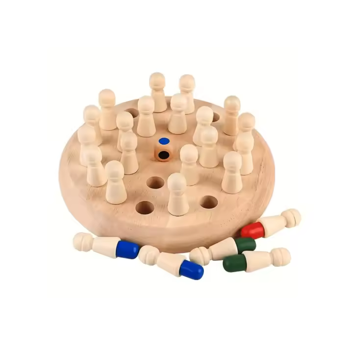Juego de Ajedrez de Palo de Memoria de Madera Juego de Lógica para Interacción Familiar - 1