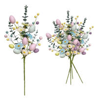 Decoración de Pascua, huevo Artificial, rama de flor de tulipán, margaritas falsas coloridas, ramos DIY para fiesta de Pascua, decoraciones de mesa para el hogar - details 0