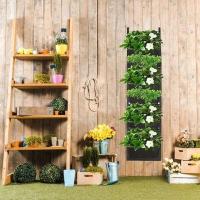 7 bolsas verticales, colgante de pared de tela de fieltro, ETA de jardín al aire libre, contenedor para plantar flores y verduras - details 8