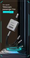 Cable de carga rápida estilo Mech, 3 en 1, 6A, 66W, Cable de carga retráctil portátil, línea de cargador tipo C, Micro USB para iPhone, Xiaomi, Huawei, Android - details 0