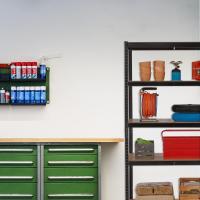 Estantería de Metal Resistente a 1250kg 5 Baldosas, 180 x 100x 60cm Ideal para Almacenamiento en Sótano, Taller, Garaje Negro, Tablero de Fibras - details 1