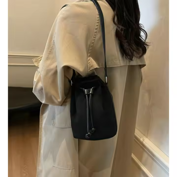 Bolso de Cubo de Ante Bolso Cruzado para Mujer Bolso Hobo con Cordón Sachets de Bolso de Hombro - 1