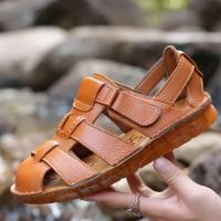 Sandalias Hombre Piel Negra Verano Cierre Velcro - details 13