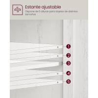 Aparador, Armario de Almacenaje con Cajón, Armario de Cocina con Puertas y Estante Regulable, Estilo Campo, para Salón, Comedor, 40 x 80 x 80 cm, Blanco Rústico y Marrón Miel - details 6
