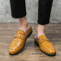 Sandalias con diseño de piedra sintética para hombre, zapatos con hebilla de herradura, tacón versátil, a la moda - details 23