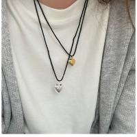 Collar Colgante Corazón de Plata, Negro de una sola cadena, Collares de Mujer, Collares de Cuello y Punto, Joyería y Bisutería - details 3