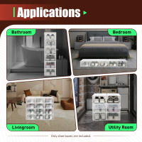 Organizador de Zapatos de Plástico Transparente Plegable Almacenamiento de Espacio Saving para el Hogar Caja de Almacenamiento de Muebles y Organización - details 8