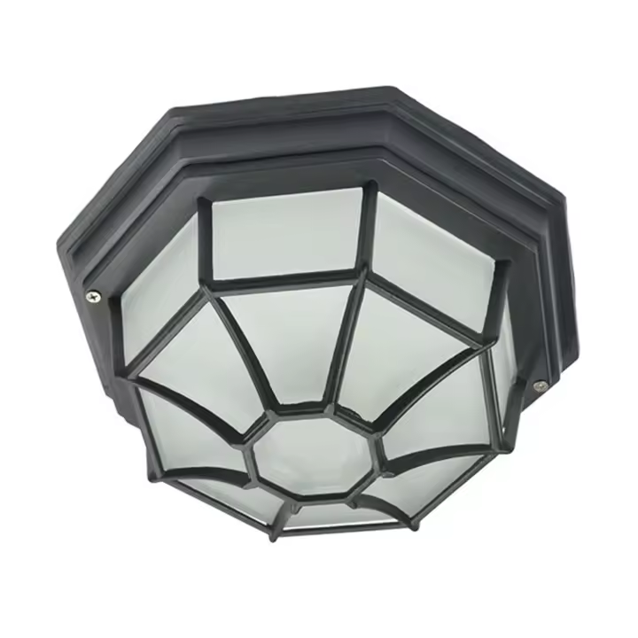 Luz de techo de bronce negro antiguo para exteriores, lámpara de montaje empotrado E27 para camino al aire libre, pasarela, iluminación de balcón - 1