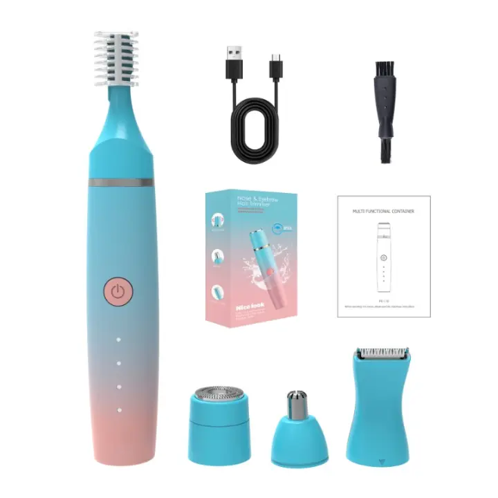 Afeitadora eléctrica, recortadora de cejas para mujeres, modelo recargable 4 en 1 multifuncional, mini portátil, afeitado automático de cejas, promoción universal. - 1