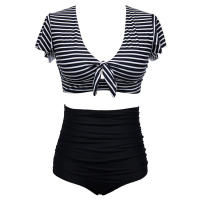 Bikini triangular de cintura alta fat mm plus fat plus size bañador mujer dividido - details 0