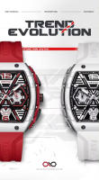 Reloj Deportivo de Cuarzo de Silicona de Lujo MARK FAIRWHALE Reloj Automático con Fecha para Hombres Resistente al Agua Estilo Tonneau - details 2