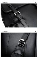 Mochila De Cuero PU sólido para hombre, bolso escolar de alta capacidad, de lujo, a la moda, para viaje de negocios, novedad - details 8