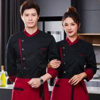 Chaqueta de Chef de restaurante de manga larga corta para Hotel, cafetería, Ropa de Trabajo de cocina, abrigo de chef de panadería, Tops, uniforme de Chef de comida rápida para hombres - details 14