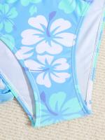 Conjunto de 3 Piezas de Bikinis para Adolescentes con Falda Cubierta, Traje de Baño con Estampado Floral para Niñas, Moda Hawaiana, Traje de Baño de Secado Rápido para la Playa, 13-16 Años - details 5