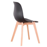 Juego de sillas de comedor medievales nórdicas con patas de madera maciza para sala de estar, comedor, dormitorio, estudio, blanco, negro, gris, 4 Uds. - details 6