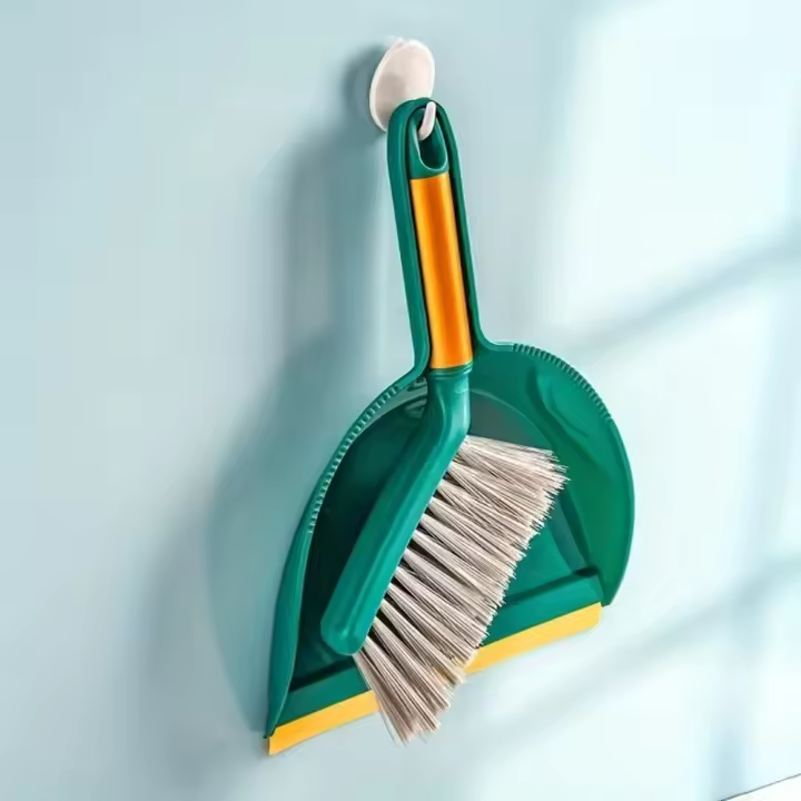 1 Juego de escobas de escritorio, escoba compacta, adecuada para cepillos de pala de plástico duraderos para el hogar, fácil de almacenar y usar - 1